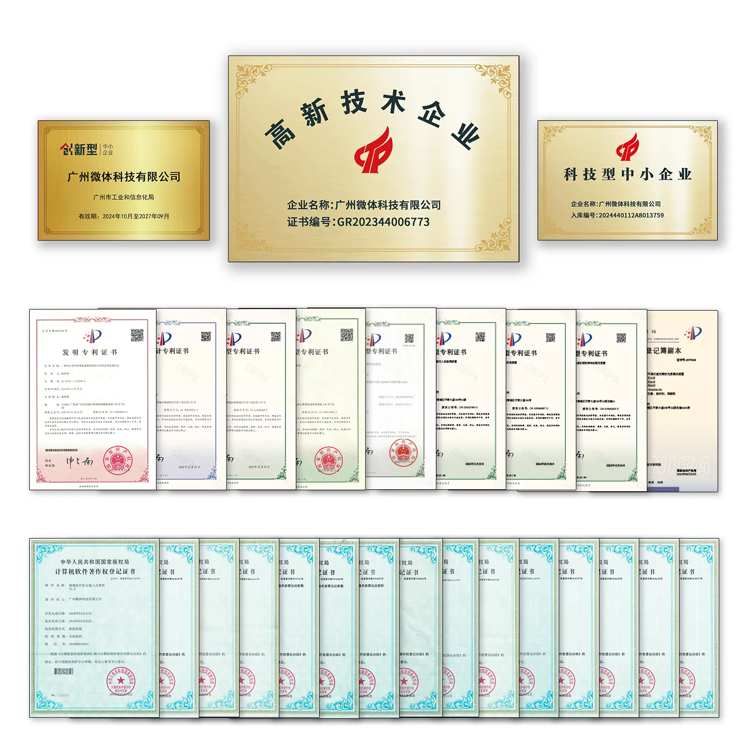 技术优势与专利证书
